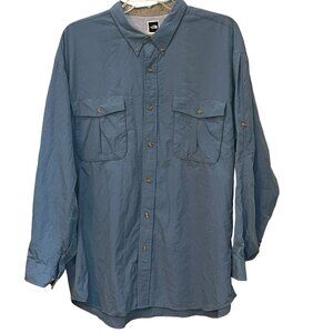 North Face Vented Long Sleeve Fishing UPF Button‎ Down Collar Shirt Size XXL